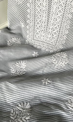 Load image into Gallery viewer, Shumaira Women's Lakhnavi Handcrafted Cotton Chikankari Unstitched Kurti Fabric - HONC0326383