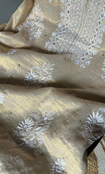 Load image into Gallery viewer, Women&#39;s Lakhnavi Handcrafted Tissue Chanderi Unstitched Kurta And Dupatta Set - HONC0278198
