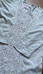 Load image into Gallery viewer, Women&#39;s Lucknowi Handcrafted  Modal Cotton Chikankari Kurti - HONC0301039
