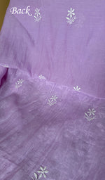 将图像加载到图库查看器中， Pure Mul Chanderi Chikankari 3 Pc Unstitched Suit Set