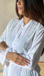 Load image into Gallery viewer, Women&#39;s Lakhnavi Handcrafted Cotton Chikankari Top - HONC0297833
