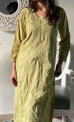 Load image into Gallery viewer, Women's Lakhnavi Handcrafted Chanderi Silk Chikankari Top And Pant Set - HONC0320578