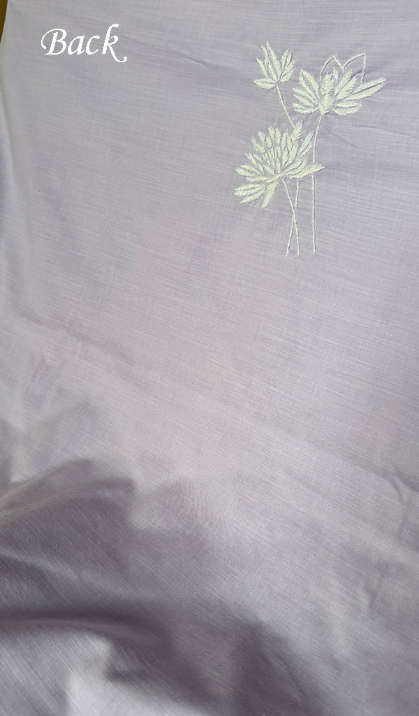 Women's Lakhnavi Handcrafted Cotton Chikankari Full Suit Material .