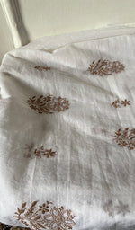 Load image into Gallery viewer, Women's Lakhnavi Handcrafted Mul Chanderi Unstitched  Kurta And Dupatta Set - HONC0317070