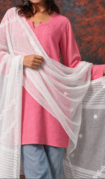 Women's Lucknowi Handcrafted Cotton Chikankari Dupatta - HONC0386457