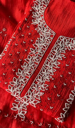 Load image into Gallery viewer, Saziya Women&#39;s Lakhnavi Handcrafted Mul Chanderi Semi - Stitched Kurta And Dupatta Set - HONC0270728
