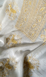 Load image into Gallery viewer, Titlee Women's Lakhnavi Handcrafted Unstitched Mul Chanderi Kurta And Dupatta Set - HONC0324068