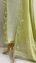 Load image into Gallery viewer, Chavi Women&#39;s Lakhnavi Handcrafted Cotton Chikankari Kurta And Dupatta Set- HONC0198622
