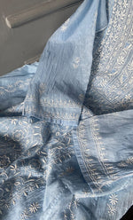 Load image into Gallery viewer, Women&#39;s Lakhnavi Handcrafted Mul Chanderi Semi - Stitched Kurta And Dupatta Set- HONC0304466
