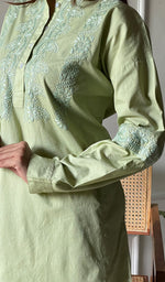 Load image into Gallery viewer, Enayat Women&#39;s Lakhnavi Handcrafted Cotton Chikankari Oversized Kurta And Pant Set - HONC0297452

