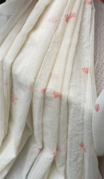 Load image into Gallery viewer, Women&#39;s Lakhnavi Handcrafted Chanderi silk Chikankari Saree - HONC0281266
