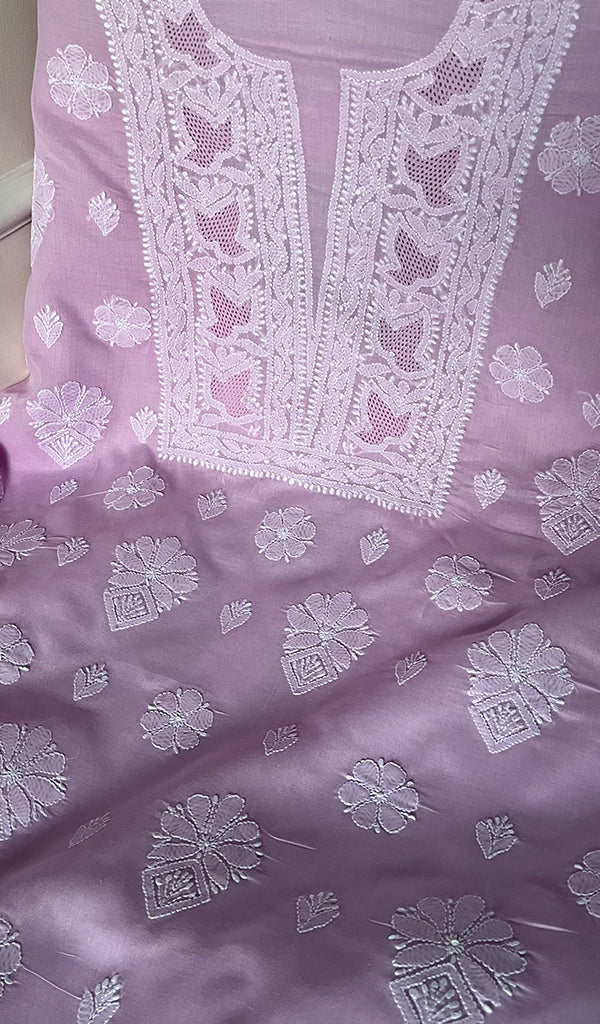 Women's Lakhnavi Handcrafted Cotton Chikankari Suit Material - HONC0274692