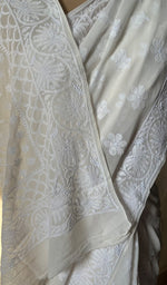 Load image into Gallery viewer, Women&#39;s Lakhnavi Handcrafted Pure Silk Georgette Chikankari - HONC0272503
