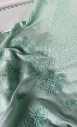Load image into Gallery viewer, Women&#39;s Lakhnavi Handcrafted Mul Chanderi Unstitched Chikankari Full Suit Material - HONC0307425
