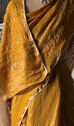 Load image into Gallery viewer, Women's Lakhnavi Handcrafted Tissue Chanderi Chikankari Saree - HONC0339781