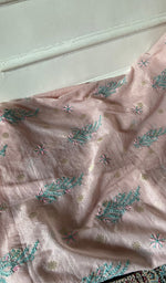 Load image into Gallery viewer, Women's Lakhnavi Handcrafted Chanderi Silk Unstitched Chikankari Full Suit - HONC0321899