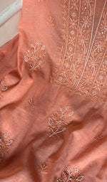 Load image into Gallery viewer, Women&#39;s Lakhnavi Handcrafted Mul Chanderi Chikankari Full Suit Material - HONC0271175
