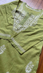 将图像加载到图库查看器中， Women&#39;s Lucknowi Handcrafted Cotton Chikankari Kurti - HONC0301047
