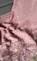 Load image into Gallery viewer, Women&#39;s Lakhnavi Handcrafted Mul Chanderi Unstitched Kurta And Dupatta Set- HONC0280885
