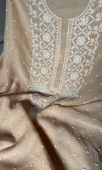 Load image into Gallery viewer, Jazba Women&#39;s Lakhnavi Handcrafted Mul Chanderi Kurta And Dupatta Set- HONC0301696
