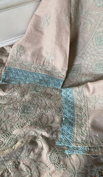 将图像加载到图库查看器中， Women's Lakhnavi Handcrafted Cotton Chikankari Unstitched Kurti Fabric - HONC0348843