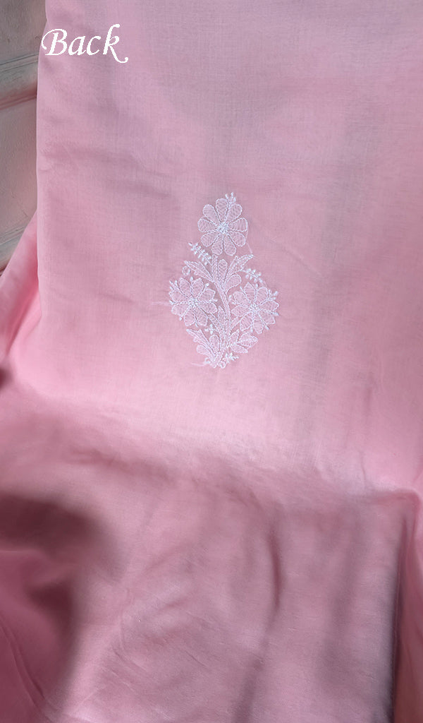 Women's Lakhnavi Handcrafted Cotton Unstitched Chikankari Suit Material - HONC0374488