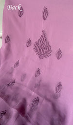 将图像加载到图库查看器中， Women's Lucknowi Handcrafted Faux-Georgette Unstitched Chikankari Suit Material - HONC0347511