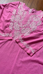 将图像加载到图库查看器中， Women&#39;s Lucknowi Handcrafted Cotton Chikankari Kurti - HONC0300990
