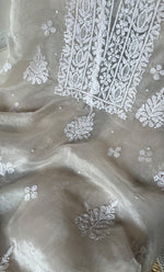 Load image into Gallery viewer, Women&#39;s Lakhnavi Handcrafted Organza Chikankari Unstitched Full Suit Material - HONC0284619
