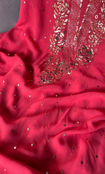 将图像加载到图库查看器中， Women&#39;s Lakhnavi Handcrafted Viscose Georgette Chikankari Full Suit Material - HONC0301676
