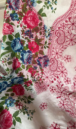 将图像加载到图库查看器中， Women&#39;s Lakhnavi Handcrafted Cotton Chikankari Unstitched Kurti Fabric - HONC0284336
