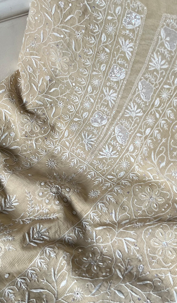 Women's Lakhnavi Handcrafted Maheshwari Mul Chanderi Kurta And Dupatta Set - HONC0261178