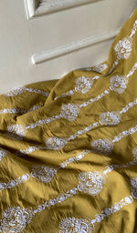 将图像加载到图库查看器中， Women's Lakhnavi Handcrafted Cotton Unstitched Kurta And Dupatta Set - HONC0362874