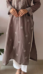 Prisha Women's Lakhnavi Handcrafted Cotton Chikankari Kurti - HONC099999