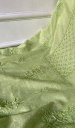 将图像加载到图库查看器中， Women's Lakhnavi Handcrafted Mul Chanderi Unstitched Chikankari Full Suit Material - HONC0328111