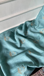 Load image into Gallery viewer, Women's Lakhnavi Handcrafted Chanderi Silk Unstitched Chikankari Full Suit - HONC0345273