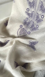 将图像加载到图库查看器中， Titli Women's Lakhnavi Handcrafted Unstitchd Mul Chanderi Kurta And Dupatta Set - HONC0330017