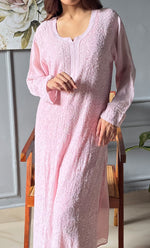 Load image into Gallery viewer, Women&#39;s Lakhnavi Handcrafted Viscose Georgette Chikankari Kurti- HONC0290139
