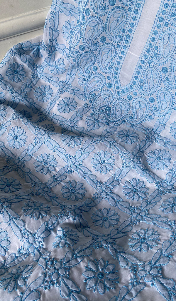 Women's Lakhnavi Handcrafted Cotton Chikankari Suit Material - HONC0289740