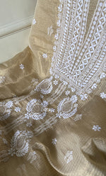 Load image into Gallery viewer, Women's Lucknowi Handcrafted Kota Chanderi Chikankari Kurta And Dupatta Set - HONC0314064