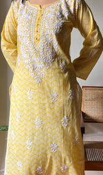 Load image into Gallery viewer, Women&#39;s Lucknowi Handcrafted Cotton Chikankari Kurti - HONC0290202
