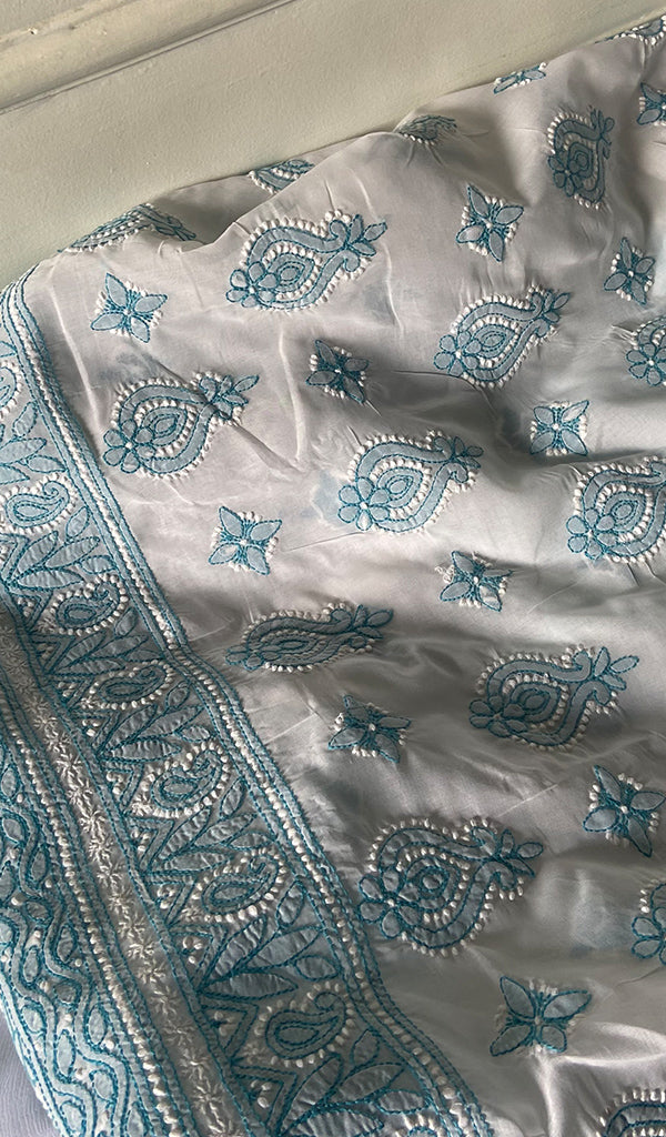 Women's Lakhnavi Handcrafted Unstitched Cotton Chikankari Suit Material - HONC0367464