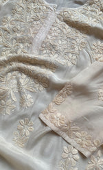 Load image into Gallery viewer, Women&#39;s Lucknowi Handcrafted Muslin  Chikankari Kurti - HONC0293322
