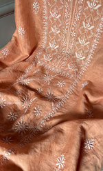 Load image into Gallery viewer, Women&#39;s Lakhnavi Handcrafted Mul Chanderi Chikankari Full Suit Material - HONC0307427
