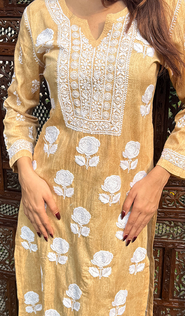 Women's Lucknowi Handcrafted Cotton Chikankari Kurti - HONC0234193