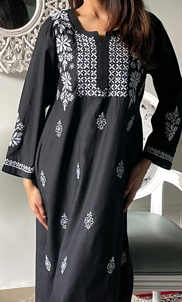 Women's Lucknowi Handcrafted Cotton Chikankari Kurti - HONC0330729