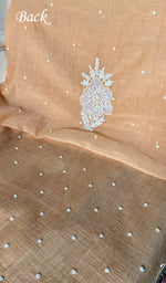 Load image into Gallery viewer, Jazba Women's Lakhnavi Handcrafted Mul Chanderi Unstitched Kurta And Dupatta Set - HONC0339838