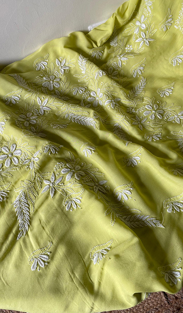 Women's Lakhnavi Handcrafted Modal Cotton Chikankari Suit Material - HONC0275951