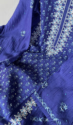 Load image into Gallery viewer, Saziya Women&#39;s Lakhnavi Handcrafted Mul Chanderi Semi - Stitched Kurta And Dupatta Set - HONC0307235
