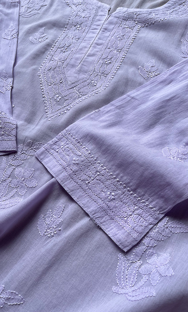 Women's Lakhnavi Handcrafted Cotton Chikankari Top - HONC0214051